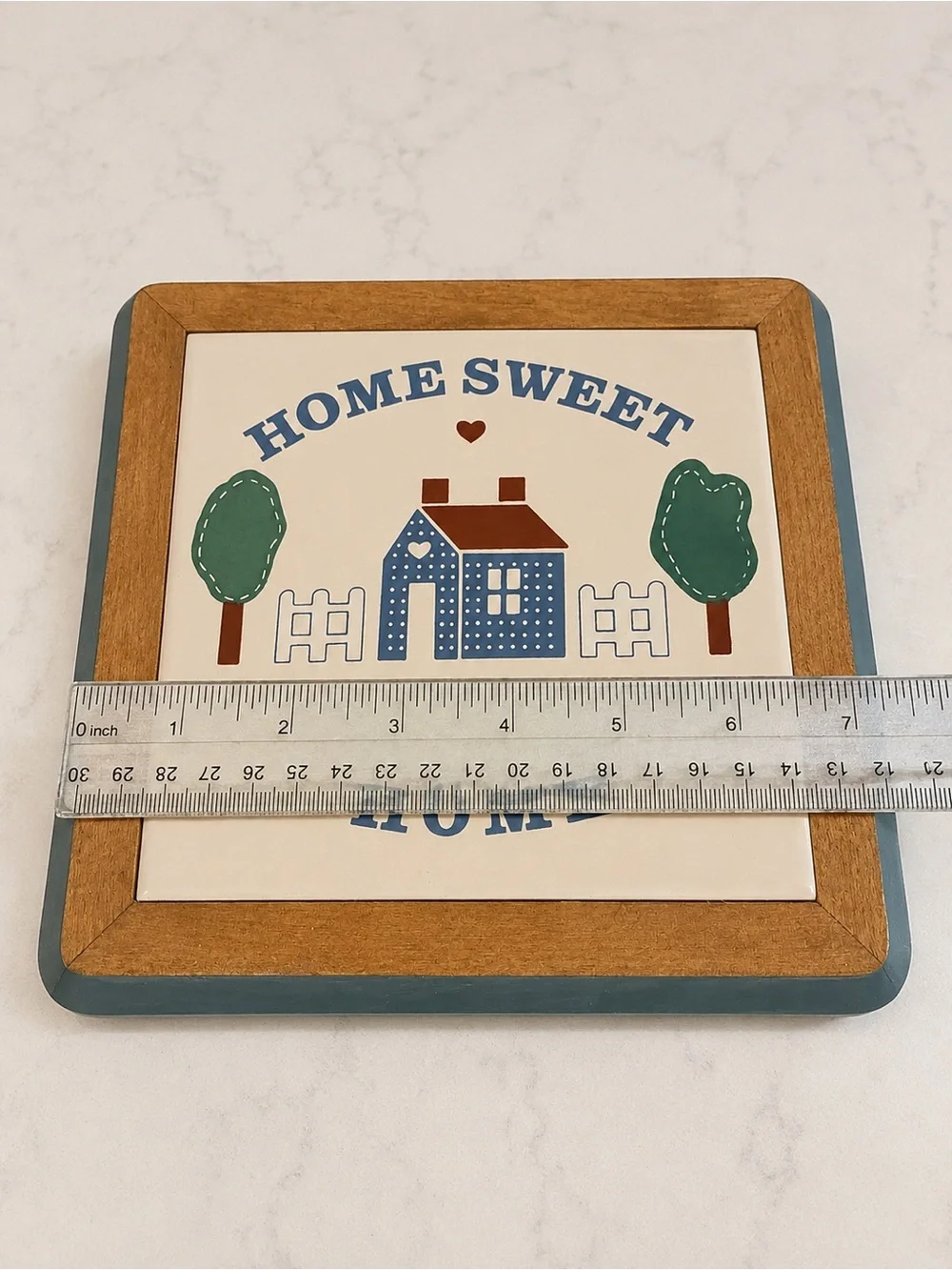 Set of 2 Vintage Home Sweet Home Ceramic Tile Trivets Wall Hangings Vintage
